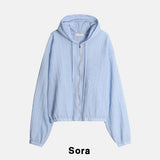 Uni Summer Light Crop Hooded Zip-Up