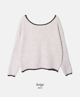 NM コジールーズオフショルダーミックスニット (4color)