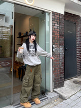 Crack Vintage Lettering Hooded Zip-Up