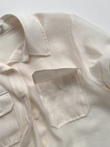 Pocket Organza See-through Short Sleeve Shirt