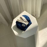 Clam round pouch _ Blue denim