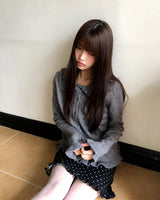 Noda Side-Button V-Neck Knit Button Cardigan