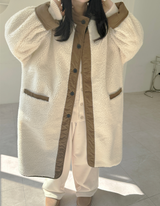 (UNISEX) 2WAY - 2 COLORS ウールオーバーサイズロングフィールドリバーシブルジャケット