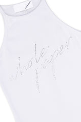 CUBIC HALTERNECK TANK TOP (WHITE)