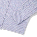 SMALL CHERRY CABLE KNIT CARDIGAN [LAVENDER]