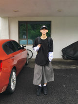 カラーブロックレイヤードベーシックロングスリーブ2C