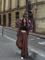 Solar loose fit hooded checkered shirt