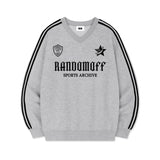 STAR CREST SPORTY TRACK V-NECK OVER FIT SWEATSHIRT (4color)