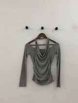 ホルターネック シャーリング レイヤードTシャツ