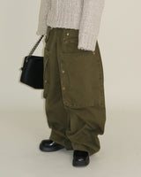 Kuro banding snap pocket wide fit washed pants