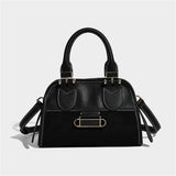 Autumn Winter Two-Tone Faux Leather Classic Tote Cross Bag