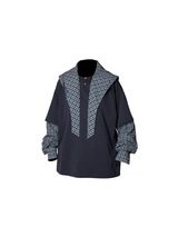 RELABEL Three-Dimensional Composition (Texture) Detachable Hood Fake Two-Piece Multi Wear Texture Checkered Shirt
