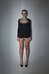 BODYSUIT + BOLERO CARDIGAN SET BLACK