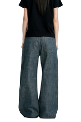 Aqua Stitch Barrel Jeans