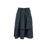 Vintage check long skirt