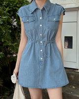 Tree denim mini dress