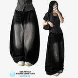 Rmin Side Pintuck Summer Long Pants Denim Wide Pants [Choose short and long]