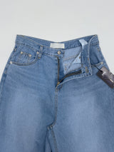206 Back Pocket Balloon Fit Wide Denim Pants