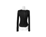 Iton Frill Ribbed See-Through Cardigan