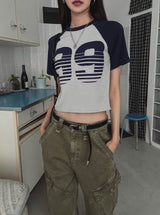 99 Raglan Cropped Knitwear Short-Sleeved