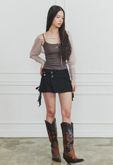 TINA BUCKLE CARGO SKIRT black