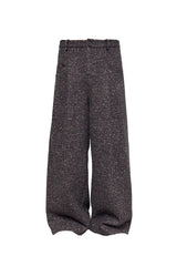 Double Pleated Tweed Trousers