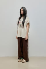 Embroidered Track Pants_Brown