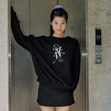 SERIF LAYERED SYMBOL SWEATSHIRTS (BLACK)