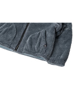 Reversible fleece crop hood zip-up