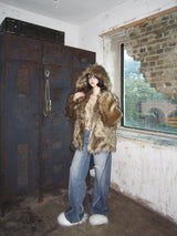 Hoodie fox fur-JK (Brown)
