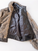 [F/W] High neck leather fur jumper(2color)