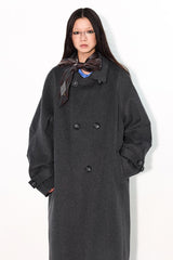 Versatile woolen mid-length overcoat