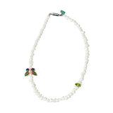 パールバタフライグリーンストーンネックレス/[NIROSERENDIPITY] PEARL n BUTTERFLY n GREENSTONE NECKLACE