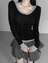  teenage u neck t-shorts (4color)