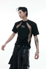 Colorblock Textured Fitted Tee