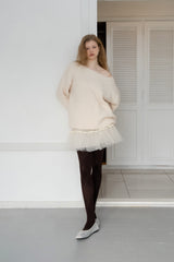 Tutu shirring skirt_ivory