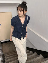 リベット カーゴ ワイド コットン パンツ
