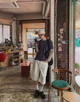 Lowd Adjust Wide Denim Bermuda Pants