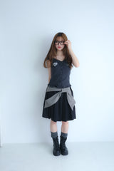 big ribbon skirt(black×grey)