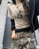 ビンテージテンスナップリブTシャツ