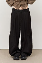 Taper Pintuck Banding Trousers (2color)