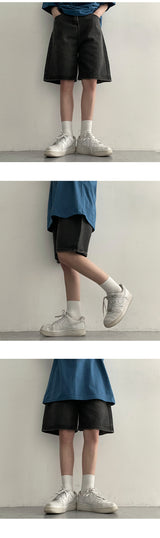 Nerden washed denim shorts
