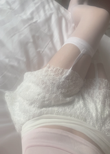 Aishar lace skirt pants (white)