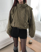 Malt Two-Way High-Neck Flight Jacket