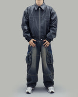 フェイドレザーパディング (Black)