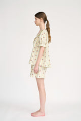 Low Short-sleeve Two-piece Cream[24175WTSSN]