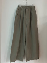 Cotton wide banding balloon pants 3C