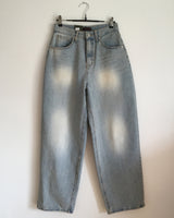 light sand denim wide long pants