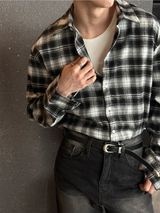[Unisex] Modern check overfit shits(4color)