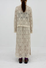Crochet Lace Skirt (Beige)